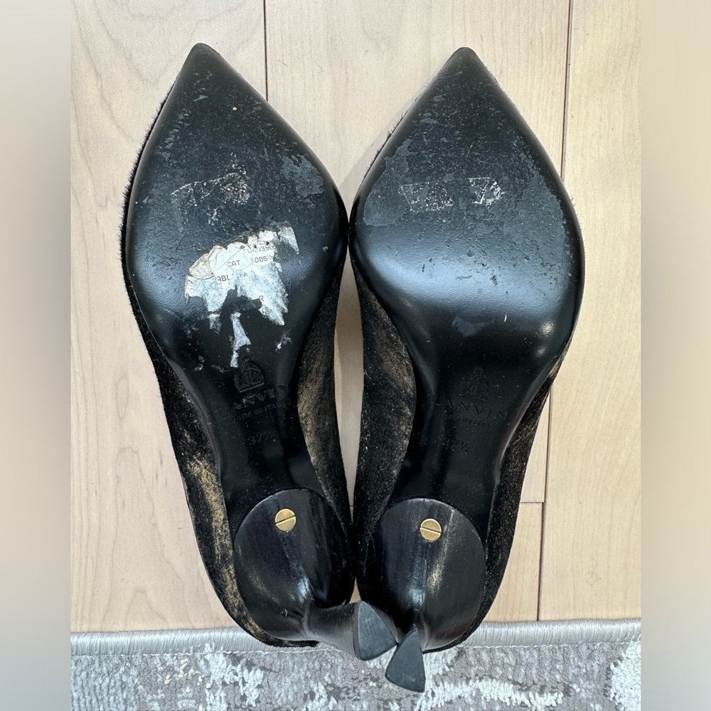 Authentic LANVIN Metallic Gold (Pony Hair) Pumps size 37.5 - Picture 3 of 12